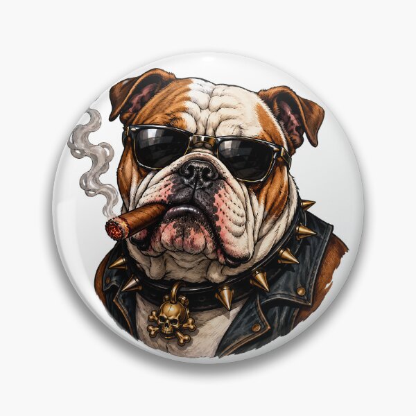 Item preview, Color Illustration of English Bulldog Smoking a Cigar designed and sold by digital-savant.