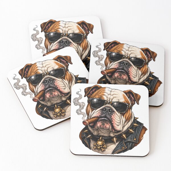 Item preview, Color Illustration of English Bulldog Smoking a Cigar designed and sold by digital-savant.