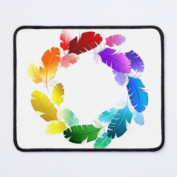 Item preview, Colorful Rainbow Feathers Wreath Boho Graphic Illustration designed and sold by SolutionsArt.