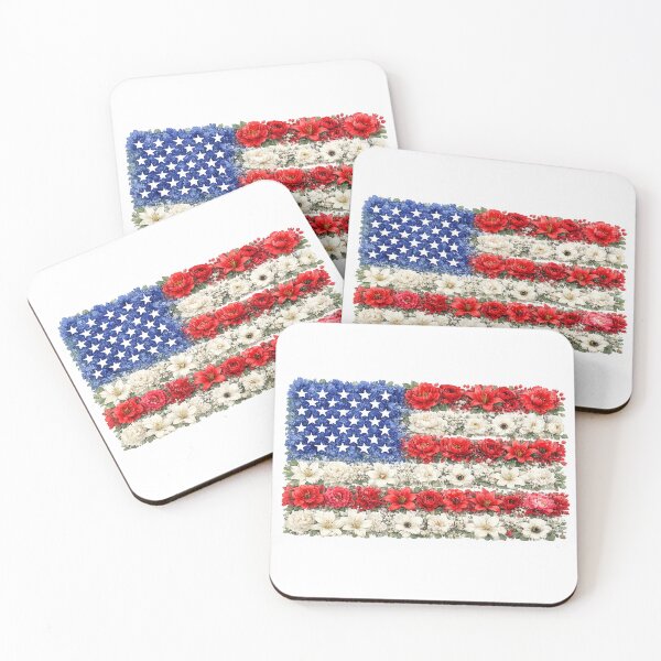 Item preview, Floral American Flag Watercolor designed and sold by PetalGarden.
