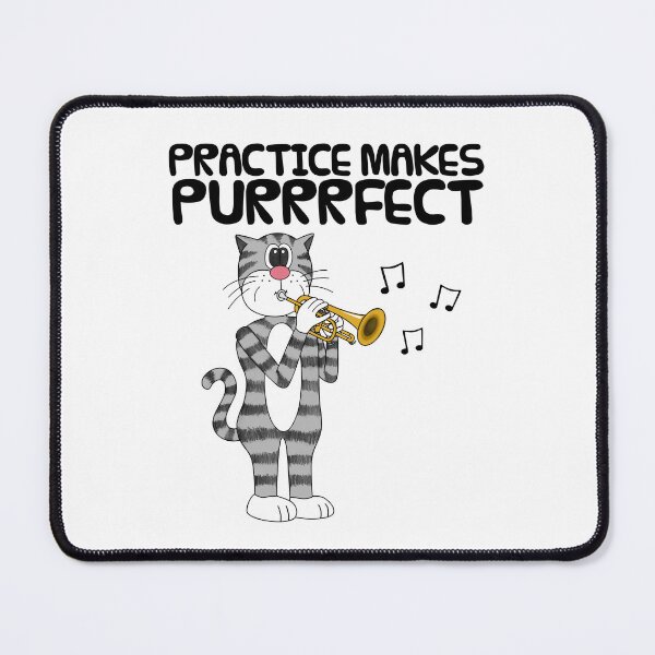 Item preview, Cat Playing Cornet, Practice Makes Purrrfect, Musician Funny designed and sold by doodlerob.