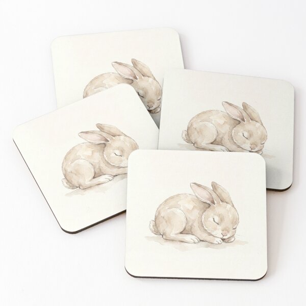 Item preview, Cute Sleeping Baby Bunny Watercolor Illustration designed and sold by drhett09.