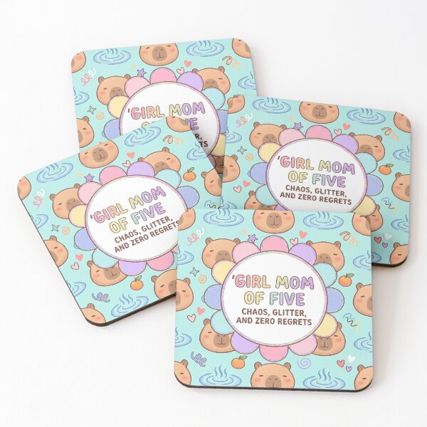 Item preview, Girl Mom of 5 Cute Capybara Pattern designed and sold by Itsheartshop.