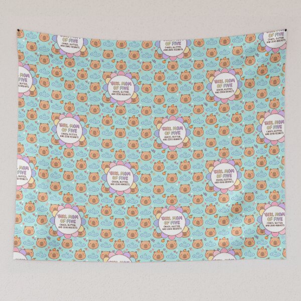 Item preview, Girl Mom of 5 Cute Capybara Pattern designed and sold by Itsheartshop.