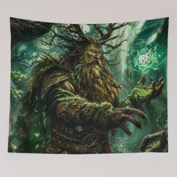 Item preview, Ancient Forest Druid Guardian | Mystical Nature Mage Fantasy Art designed and sold by DrakariArt.