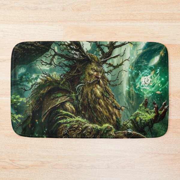 Artikelvorschau, Uralter Walddruide als Wächter | Mystische Naturmagier-Fantasy-Kunst entworfen und verkauft von DrakariArt.