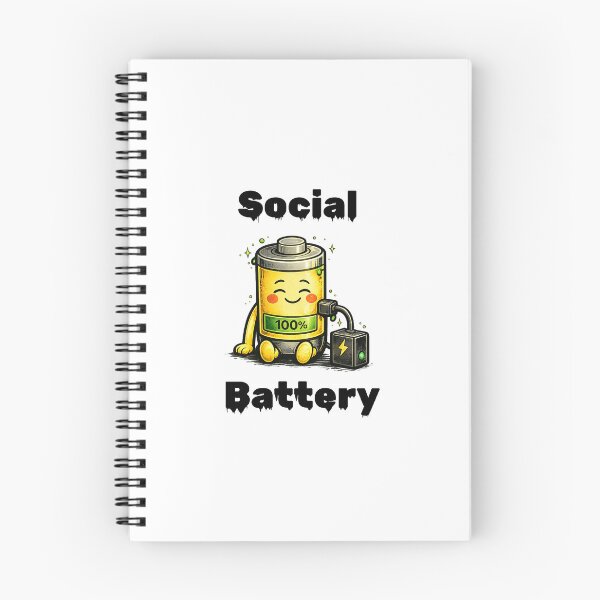 Item preview, Social Battery 100% Shirt – Fully Charged Happy Introvert Aesthetic Tee designed and sold by DesignTeamHub.