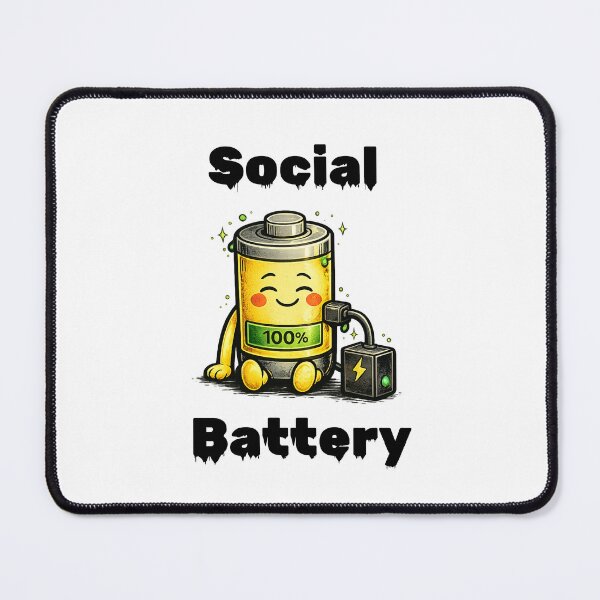 Item preview, Social Battery 100% Shirt – Fully Charged Happy Introvert Aesthetic Tee designed and sold by DesignTeamHub.