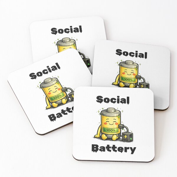 Item preview, Social Battery 100% Shirt – Fully Charged Happy Introvert Aesthetic Tee designed and sold by DesignTeamHub.