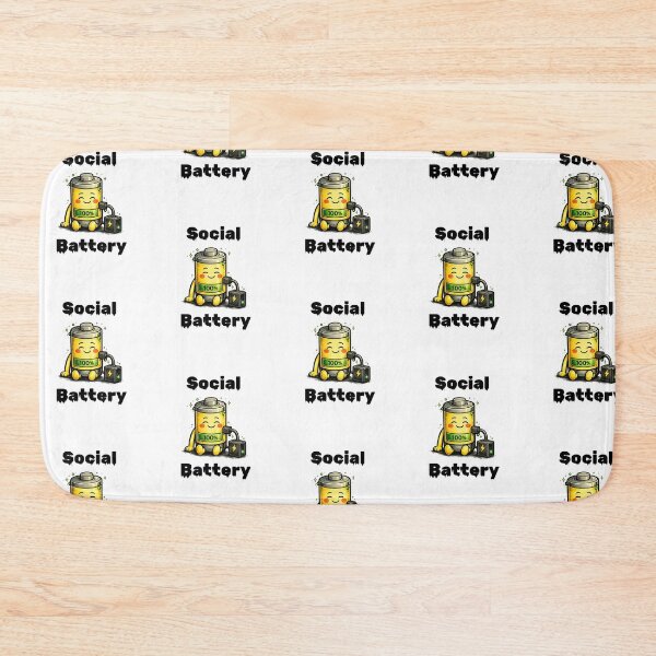Item preview, Social Battery 100% Shirt – Fully Charged Happy Introvert Aesthetic Tee designed and sold by DesignTeamHub.