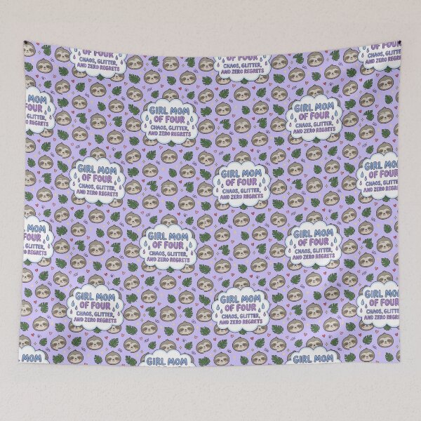 Item preview, Girl Mom of 4 Cute Sloth Pattern designed and sold by Itsheartshop.