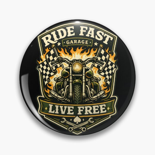 Artikelvorschau, Ride Fast Live Free Vintage Biker Garage entworfen und verkauft von Mr Lee.