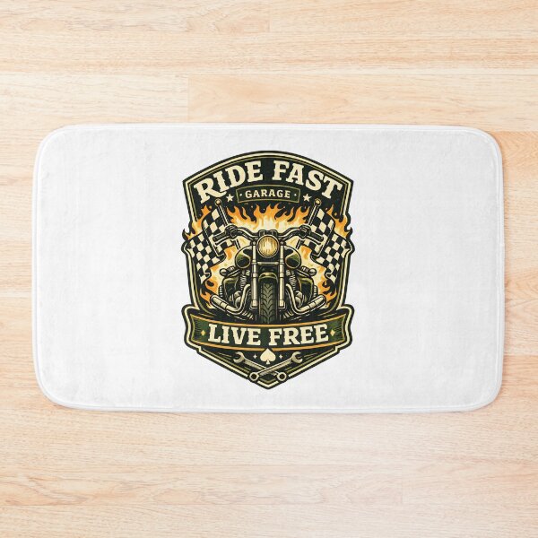 Item preview, Ride Fast Live Free Vintage Biker Garage designed and sold by Mr Lee.