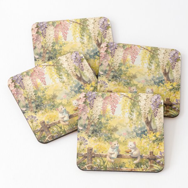 Item preview, Two Cute Kittens Under Lilac Flowers designed and sold by M-Y-A-R-T-.