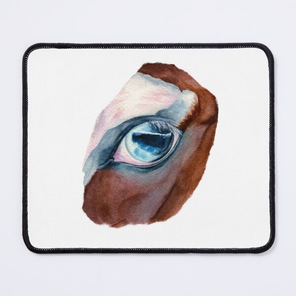 Item preview, Realistic brown horse blue eye watercolor painting designed and sold by HappyNoireArt.