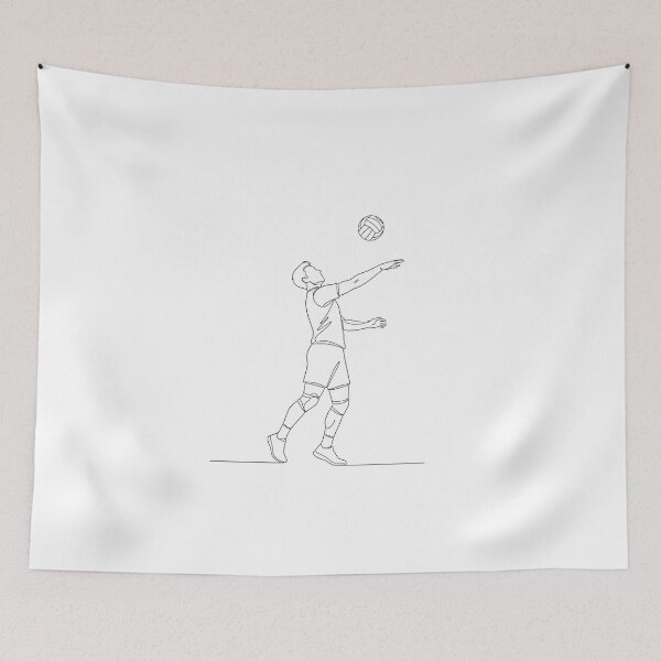 Item preview, Minimalist Volleyball Jump Serve Line Art designed and sold by DripCultureLab.