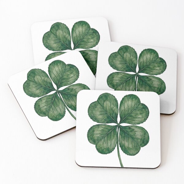 Item preview, Minimalist Four Leaf Clover Good Luck Watercolor designed and sold by MoonOpuluna.