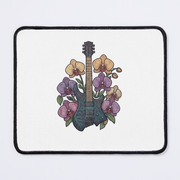 Item preview, Electric guitar with elegant flowering orchids designed and sold by Ahmedsyde.