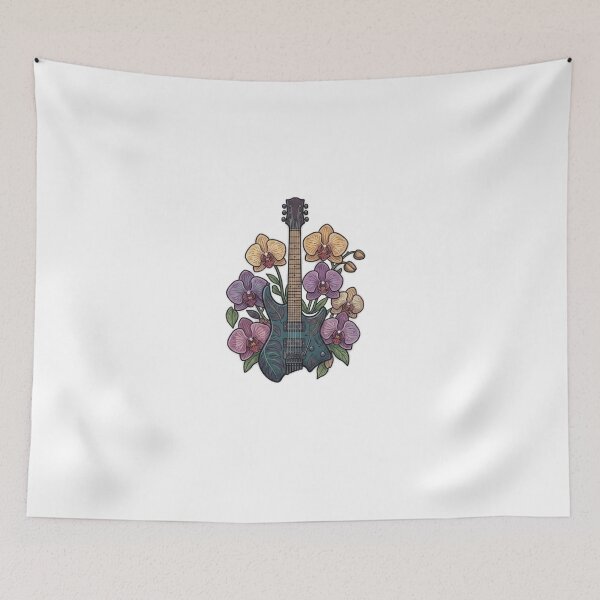 Item preview, Electric guitar with elegant flowering orchids designed and sold by Ahmedsyde.