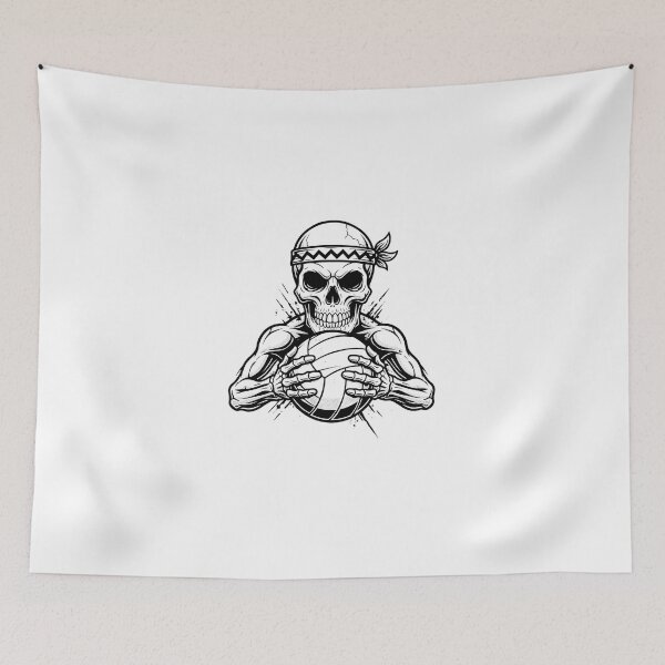 Item preview, Edgy Grunge Volleyball Skull Tattoo Art  designed and sold by DripCultureLab.