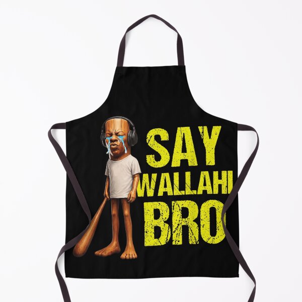 Item preview, Funny Say Wallahi Bro Crying Wood Character Wearing Headphones Meme Graphic designed and sold by HarinDonreka.