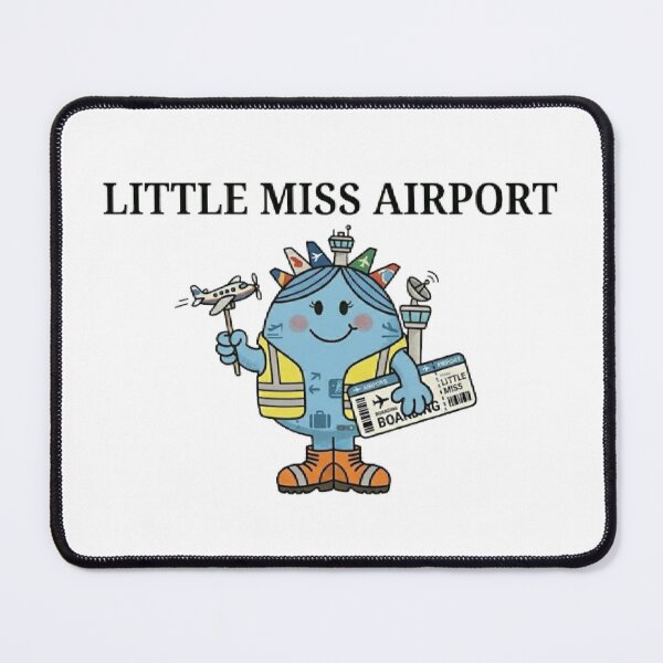 Item preview, Little Miss Airport Character Funny Comic Blue PLane Holiday Trip Vacation Airplane Air Hostess Boarding Pass Summer Season designed and sold by SamiraArts.