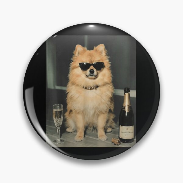 Item preview, Cute Pomeranian Dog Wearing Cool Sunglasses Drinking Luxury Champagne Celebration Graphic designed and sold by HarinDonreka.