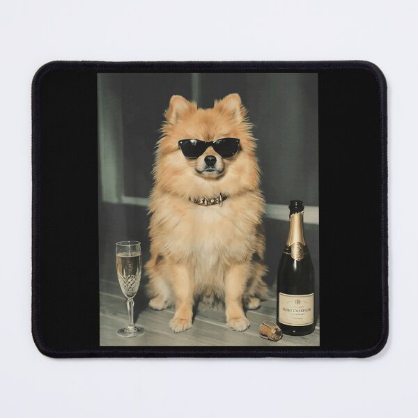 Item preview, Cute Pomeranian Dog Wearing Cool Sunglasses Drinking Luxury Champagne Celebration Graphic designed and sold by HarinDonreka.