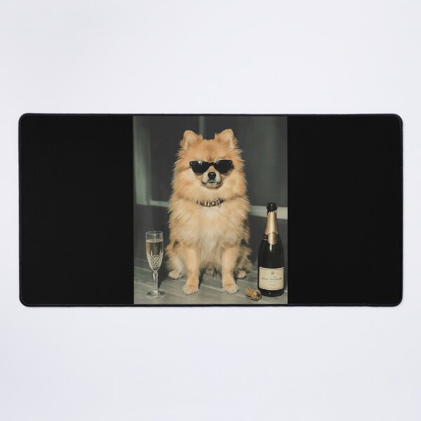 Item preview, Cute Pomeranian Dog Wearing Cool Sunglasses Drinking Luxury Champagne Celebration Graphic designed and sold by HarinDonreka.