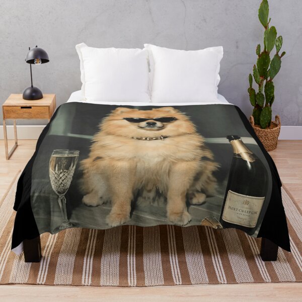 Item preview, Cute Pomeranian Dog Wearing Cool Sunglasses Drinking Luxury Champagne Celebration Graphic designed and sold by HarinDonreka.