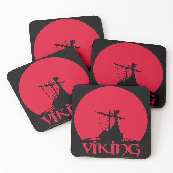 Item preview, Viking longship under a red sun designed and sold by Lagueny.