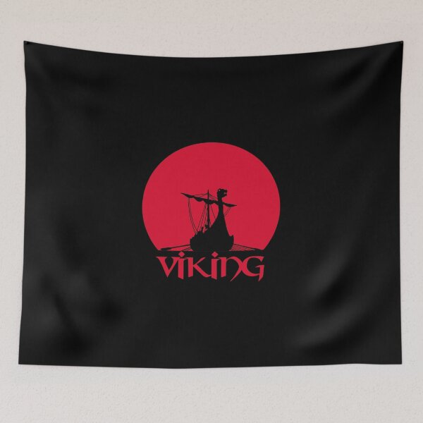 Item preview, Viking longship under a red sun designed and sold by Lagueny.