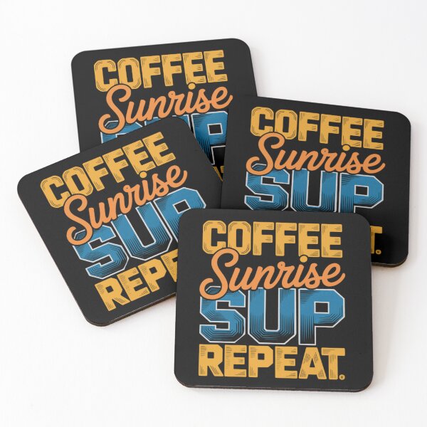 Item preview, Retro Coffee Sunrise Sup Repeat Paddle Board Stand Up Paddleboarding Aesthetic designed and sold by HarinDonreka.