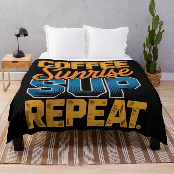 Item preview, Retro Coffee Sunrise Sup Repeat Paddle Board Stand Up Paddleboarding Aesthetic designed and sold by HarinDonreka.