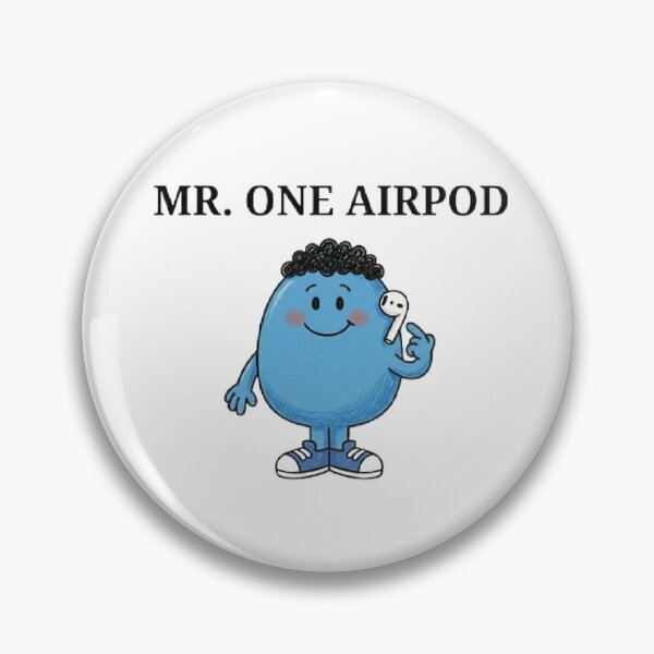 Item preview, Mr One Airpod Character Funny Men Boy Blue Tiktok Social Media Phone Messaging Texting Calling Music Instagram Cute Comic Book Character Mr Men Cartoon designed and sold by SamiraArts.