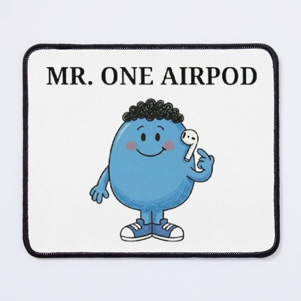 Item preview, Mr One Airpod Character Funny Men Boy Blue Tiktok Social Media Phone Messaging Texting Calling Music Instagram Cute Comic Book Character Mr Men Cartoon designed and sold by SamiraArts.