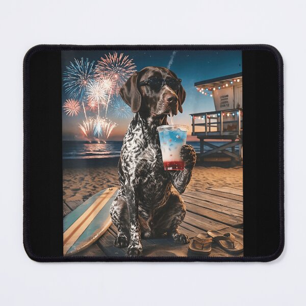 Item preview, Patriotic German Shorthaired Pointer Dog Wearing Sunglasses With Beach Fireworks Graphic designed and sold by LittleNhutton.