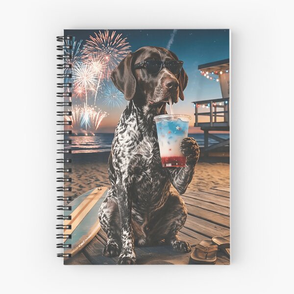 Item preview, Patriotic German Shorthaired Pointer Dog Wearing Sunglasses With Beach Fireworks Graphic designed and sold by LittleNhutton.