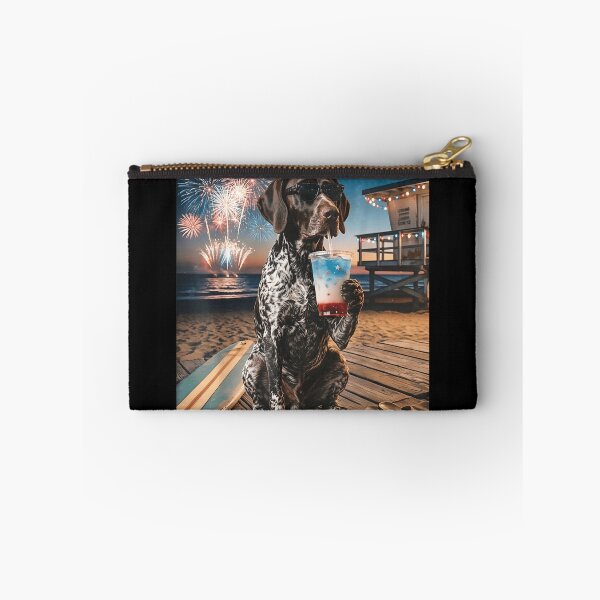 Item preview, Patriotic German Shorthaired Pointer Dog Wearing Sunglasses With Beach Fireworks Graphic designed and sold by LittleNhutton.