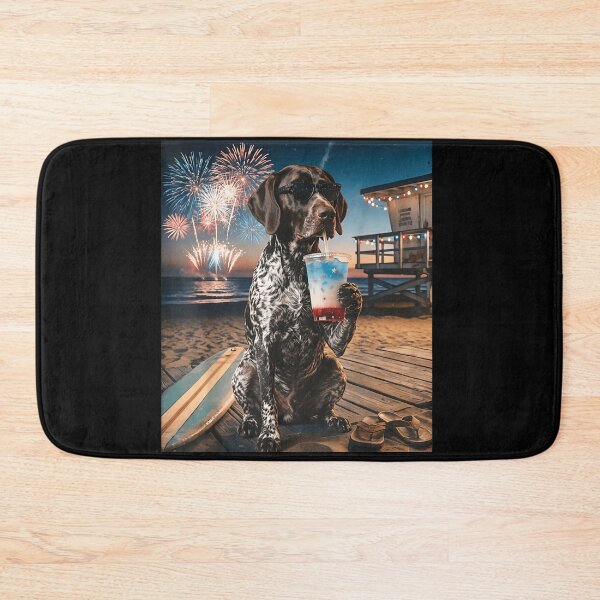 Item preview, Patriotic German Shorthaired Pointer Dog Wearing Sunglasses With Beach Fireworks Graphic designed and sold by LittleNhutton.