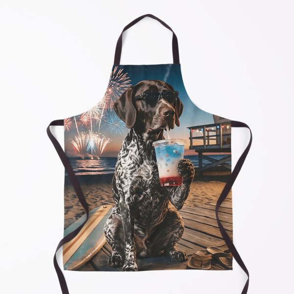 Item preview, Patriotic German Shorthaired Pointer Dog Wearing Sunglasses With Beach Fireworks Graphic designed and sold by LittleNhutton.