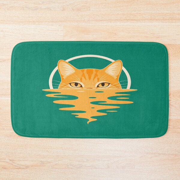 Item preview, Orange Cat Water Reflection Minimalist Vector Art designed and sold by ArtoryNest.