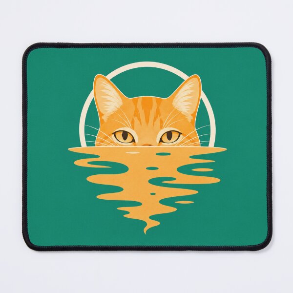 Item preview, Orange Cat Water Reflection Minimalist Vector Art designed and sold by ArtoryNest.