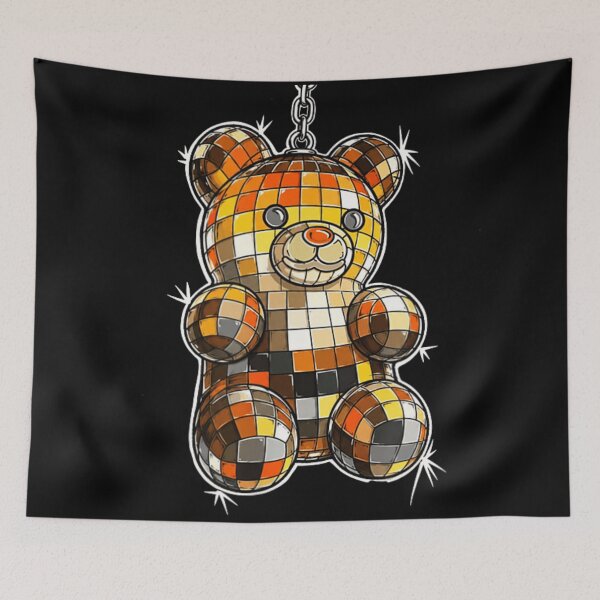 Item preview, Retro 70s Mirror Ball Disco Bear Sparkling Keychain Festive Party Aesthetic designed and sold by LittleNhutton.