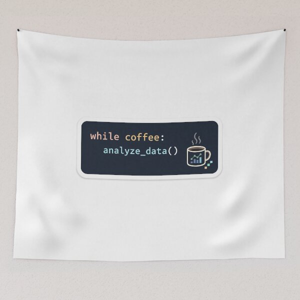 Item preview, While Coffee Analyze Data Sticker designed and sold by HypatiaLab.