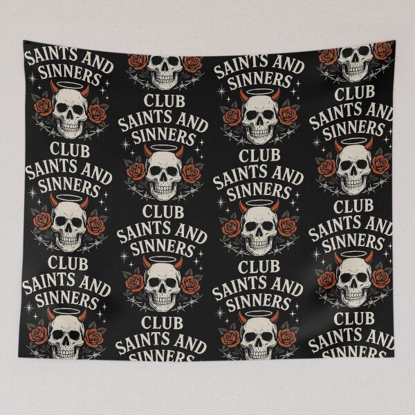 Item preview, Saints And Sinners Club Gothic Skull Devil Angel designed and sold by jinajinawoodood.