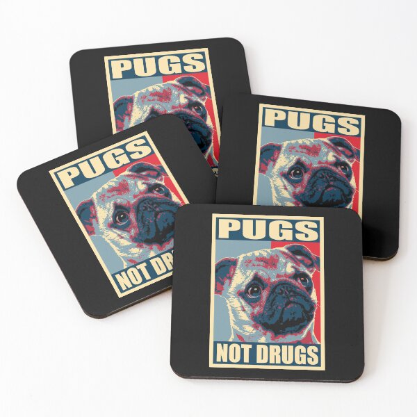 Item preview, Pugs Not Drugs Pop Art Vintage Pug Dog Lover designed and sold by marke770.