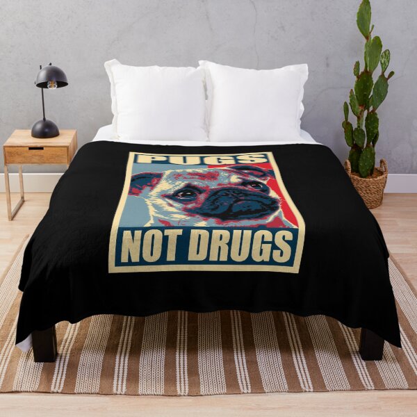 Item preview, Pugs Not Drugs Pop Art Vintage Pug Dog Lover designed and sold by marke770.