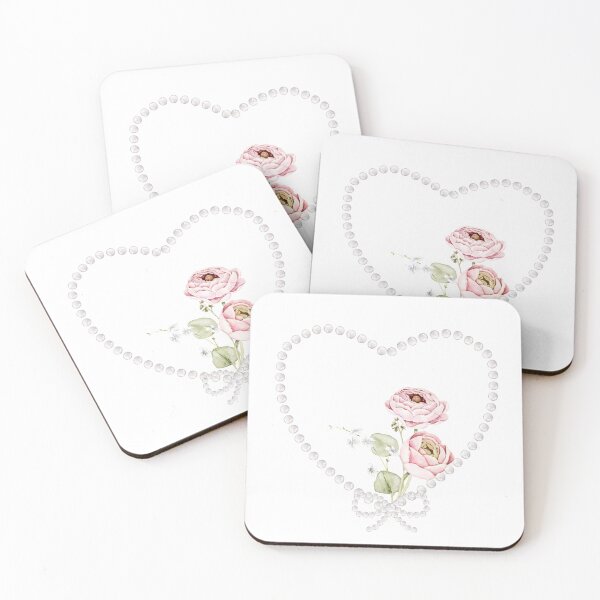 Item preview, Pearl Heart Floral Watercolor Frame hand painted designed and sold by eves_aquadreams.