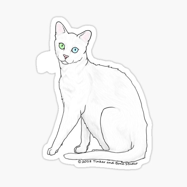 Item preview, White Cat designed and sold by TinkerandBone.